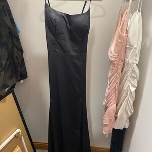 Black Prom Dress With Short Train